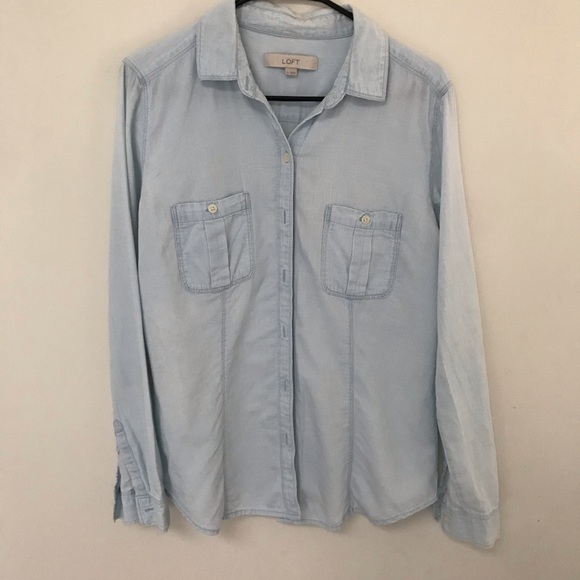 LOFT Tops - Loft Light Washed Denim Shirt, size M